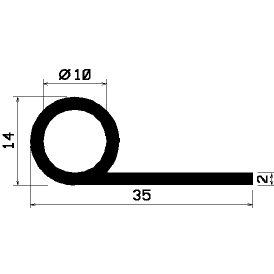 FN 0893 1B= 50 m - rubber profiles - under 100 m - Flag or 'P' profiles FN 0893 1B= 50 m - rubber profiles - under 100 m - Flag or 'P' profiles