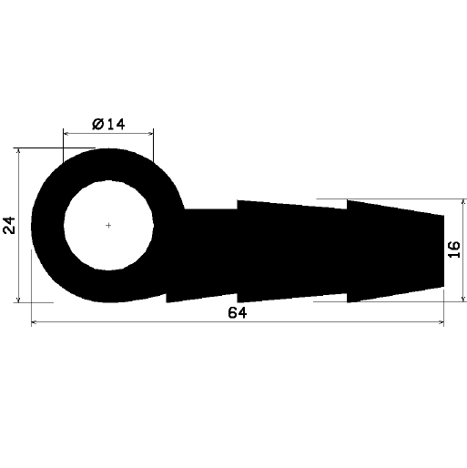 FN - 2159 NBR - EPDM profiles - Flag or 'P' profiles FN - 2159 NBR - EPDM profiles - Flag or 'P' profiles