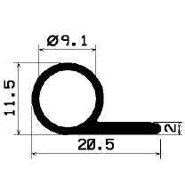 FN - 2203 - EPDM profiles - Flag or 'P' profiles FN - 2203 - EPDM profiles - Flag or 'P' profiles