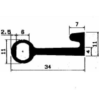 FN 2531 - EPDM profiles - Flag or 'P' profiles FN 2531 - EPDM profiles - Flag or 'P' profiles