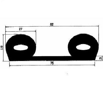 FN 2543 - EPDM profiles - Flag or 'P' profiles FN 2543 - EPDM profiles - Flag or 'P' profiles