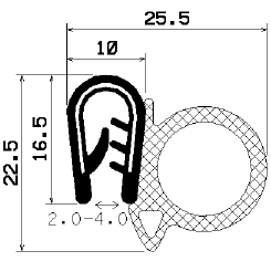 SD-0181 - with coextruded metal insert - Edge protection profiles SD-0181 - with coextruded metal insert - Edge protection profiles