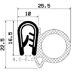 SD-0182 MIN. 1000 m - with coextruded metal insert - Edge protection profiles SD-0182 MIN. 1000 m - with coextruded metal insert - Edge protection profiles
