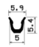 TU1- 1778 1B= 100 m - rubber profiles - U shape profiles TU1- 1778 1B= 100 m - rubber profiles - U shape profiles