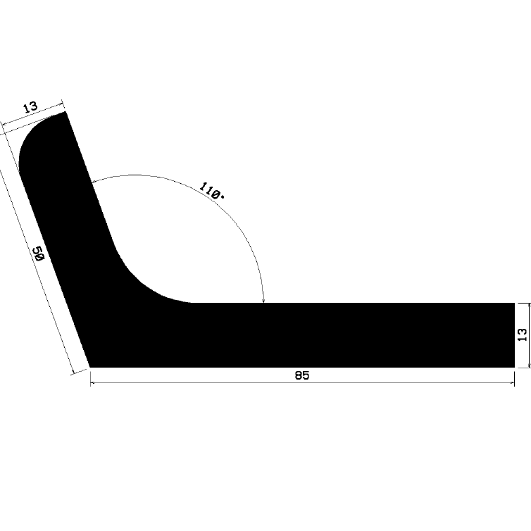Wi 1855 - rubber profiles - Angle shape profiles Wi 1855 - rubber profiles - Angle shape profiles