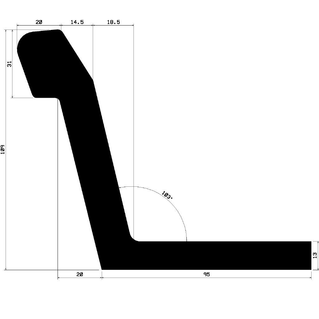 Wi 2267 - rubber profiles - Angle shape profiles Wi 2267 - rubber profiles - Angle shape profiles